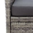 thumbnail image 3 of vidaXL 1/2x Patio Bench with Tea Table Poly Rattan Seat Furniture Black/Gray, 3 of 11