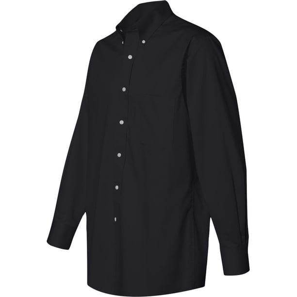 Van Heusen - Camisa de sarga de manga larga, negro m Van Heusen Camisa de vestir