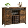 thumbnail image 7 of Farmhouse Home Bar Cabinet with Storage, 47.2 Inch Large Home Bar Unit with 8 Wine Racks, Indoor Wine Bar and Liquor Bar Cabinet with Barn Door and Footrest for Dining Room, 7 of 7