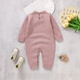 thumbnail image 2 of 0-18M Autumn Winter Baby Romper Newborn Solid Crew Neck Full Sleeve Knit Jumpsuits Outfits Spring Infant Toddler Boys Girls Wear, 2 of 6