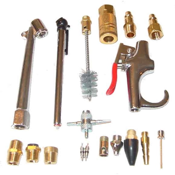 18 Piece Air Compressor Accessory Kit Chuck/Gauge/Blow Gun