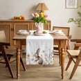 thumbnail image 3 of Easter Table Runner 72 Inches Long for Kitchen Dining, Farmhouse Watercolor Rabbit Flowers Herbs Dresser Scarf Farmhouse, Dining Table Decorations for Wedding/Parties, 13 x 72 In, 3 of 8