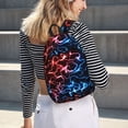 thumbnail image 5 of Disketp Red And Blue Lightning Mochila de Lona Estampada, Mochila Escolar de Viaje Ligera para Estudiantes y Portátil-Medium, 5 of 5