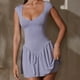 thumbnail image 4 of Vestido Vestido ajustado para mujer Vestido sin mangas con dobladillo con volantes Traje de baile plisado ajustado Cgtredaw Gris L para Mujer, 4 of 6