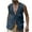 Navy, variant on hotojiny Men's Summer Shirt Casual Cotton Linen Sleeveless Button Vest Comfortable Solid Color Beach Tops with Multiple Pockets