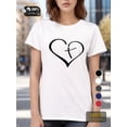 thumbnail image 1 of Camiseta de algodón puro para mujer, con texto "Amor de San Valentín", ajuste cómodo, ideal para adultos, hombres, mujeres, adolescentes, jóvenes, deportes casuales., 1 of 7