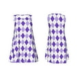 thumbnail image 7 of KLL Purple argyle Pattern Womens Summer Dresses 2025,Loose Round Neck Sleeveless Sundresses Tank Dresses with Pockets, 7 of 7