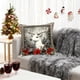thumbnail image 4 of Juego de fundas de almohada navideñas con lazos de Papá Noel, reno y muñeco de nieve | Funda de cojín de lino de 45 x 45 cm | Decoración festiva para el hogar, 4 of 5