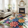 thumbnail image 2 of 8x10 Area Rugs for Living Room, Colorful Summer Succulents Non Slip Area Rugs for Kitchen Bedroom Entryway, Spring Floral Watercolor Washable Carpet Runner Rug Floor Mats for Bedroom Home Decor, 2 of 9