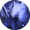 thumbnail image 1 of Ahgly Company Indoor Round Oriental Blue Industrial Area Rugs, 3' Round, 1 of 4