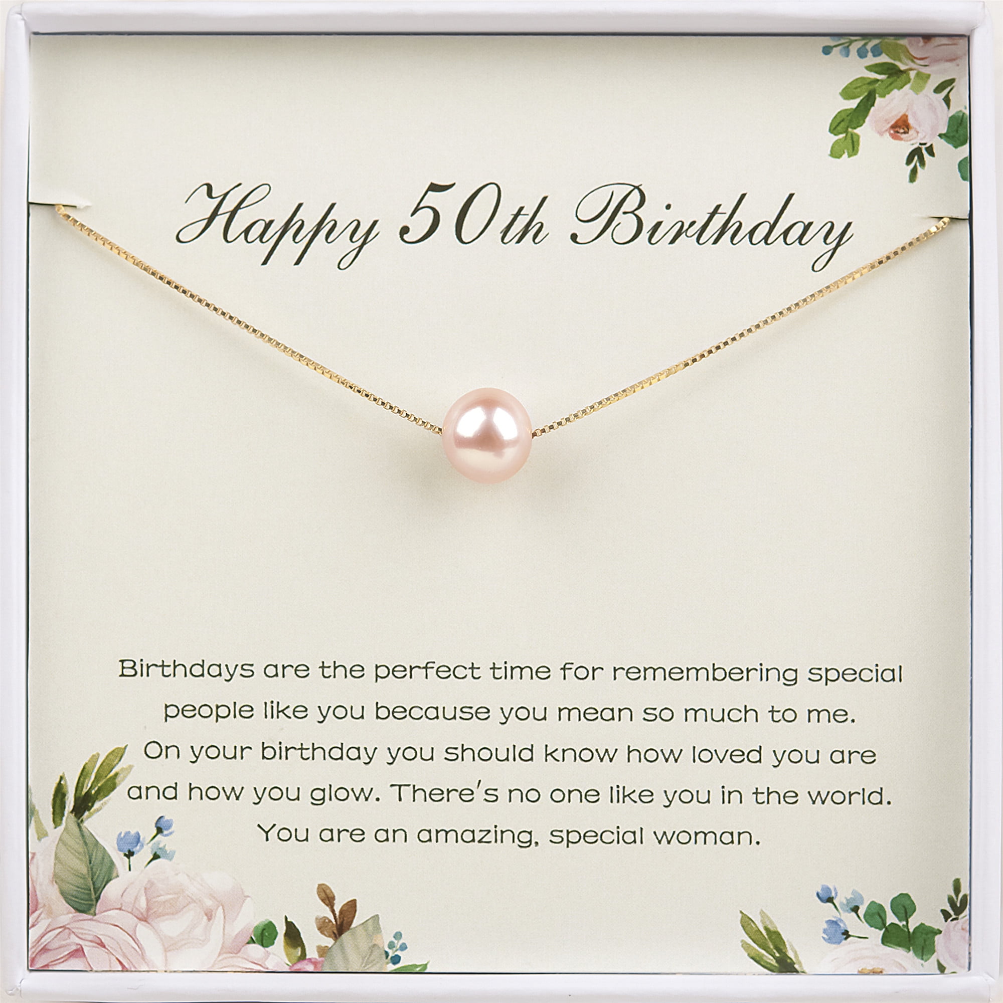 Happy 50th Birthday Gift Box in White with Gold Foil text