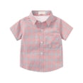 thumbnail image 3 of 14-15 Years Girls Short Sleeved Shirt Comfortable Breathable Fashion Plaid Girls Short Sleeved Shirt Back-To-School Shirts Pink Sports Tops, 3 of 3