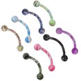 thumbnail image 1 of 8 Unids Acero Inoxidable Curvo Barbell Ceja Banana Bar Piercing 16g Sunnimix Anillos de cejas curvados, 1 of 8