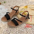 thumbnail image 6 of Qingpeng Womens Espadrille Wedge Sandals Braided Strap Open Toe Ankle Buckle Closure Platform Shoes for Summer Vacation, 6 of 6