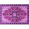 thumbnail image 1 of Ahgly Company Machine Washable Indoor Rectangle Medallion Purple Traditional Area Rugs, 5' x 8', 1 of 4