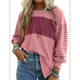 thumbnail image 2 of Blusas de Larga de Gran Tamaño, Moda 2025, Cuello Redondo, Informal, con Bloques de Color, para Mujer. Rosa L, 2 of 7