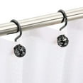 thumbnail image 2 of WHEANG Hooks for Hanging Growment Rose Gold Shower Curtain Hooks Rings Set of 12 Decorative Shower Curtain Hooks Rustproof Shower Rings for Bathroom One Size Black, 2 of 9