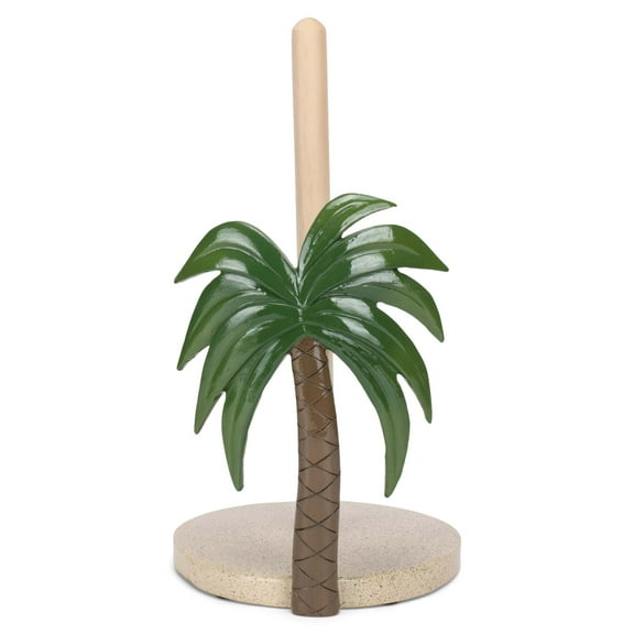 Elanze Designs Resin and Wood 12" Palm Tree Paper Towel Holder