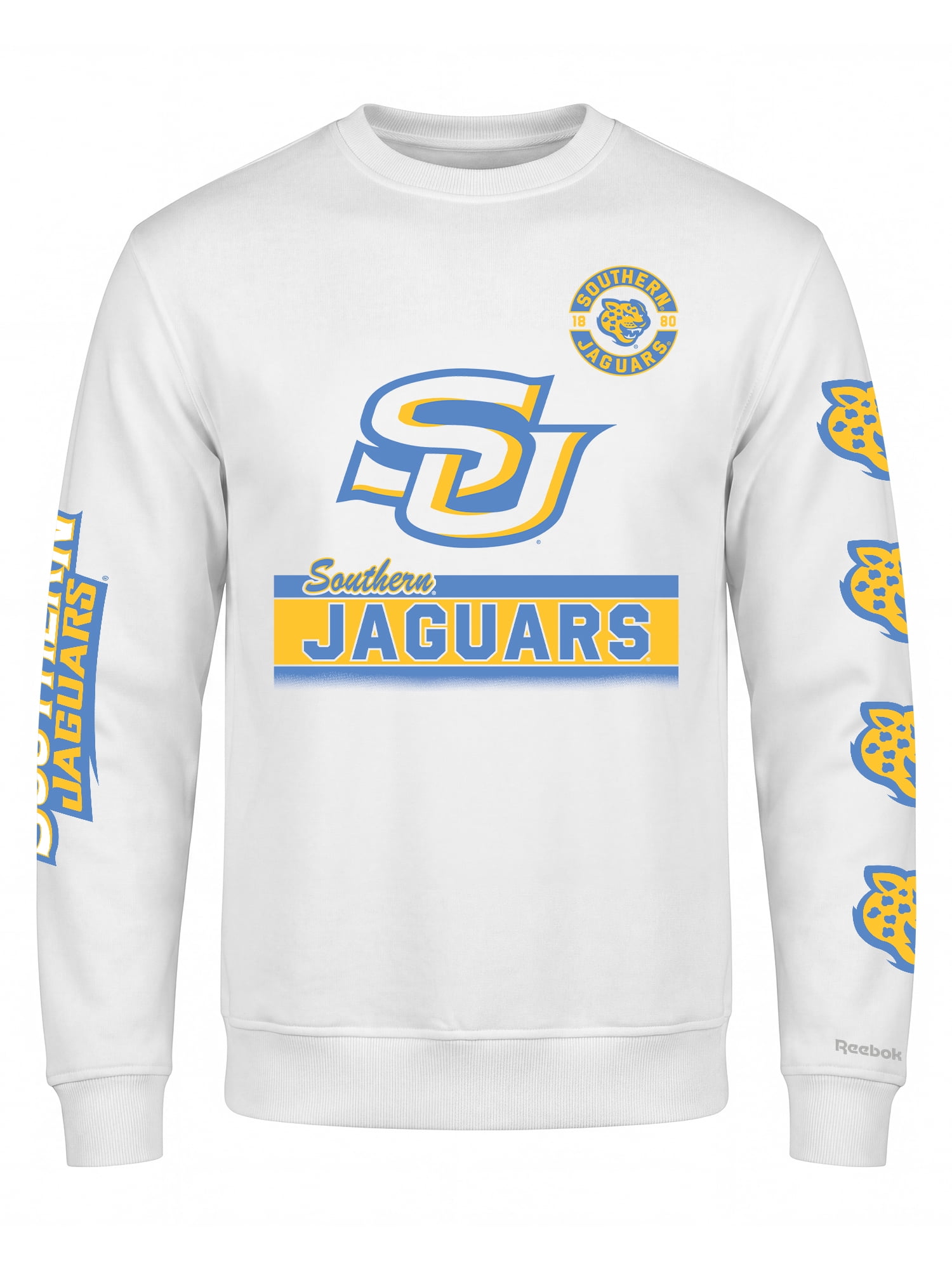 Southern University Jaguars Reebok Mens White Crew Sweatshirt