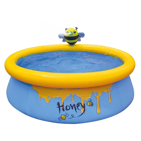 (Open Box) JLeisure Bee Spray 12010 5 Foot x 16.5 Inch Inflatable Above Ground Kids Swimming Pool