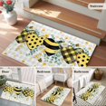 thumbnail image 5 of Bee Love Entryway Rug 2'x3'&nbsp; Non Slip Front Door Mats, Daisy Eucalyptus Leaves Rustic Gray Plaid Entrance Rugs Indoor Outdoor Carpet, Washable Floor Mats Small Area Rug for Bedroom Kitchen, 5 of 8
