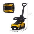 thumbnail image 2 of VOLTZ TOYS Maserati Licensed 3-in-1 Push Car, Toddler Ride-On Stroller with Handle, Music & LED Lights, Yellow, 2 of 6