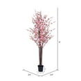 thumbnail image 4 of Vickerman 6' Artificial Hot Pink Blossom Tree in Black Planters Pot., 4 of 5