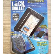 Lock Wallet Zip-Around Unisex RFID Blocking Slim Card Wallet, leather Look