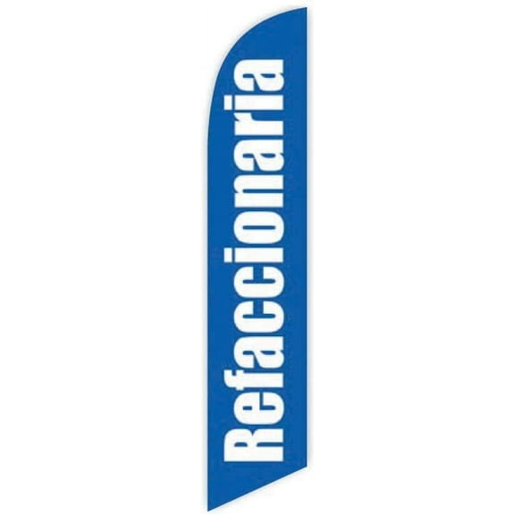 Cobb Promo Refaccionaria Blue Advertising Feather Flag 12ft - Replacement Flag Only Without Poleset
