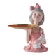 thumbnail image 2 of Estatuas de resina modernas figurita escultura almacenamiento de joyería Bowknot chica bandeja de servicio para Maekup Comestic gafas llave hogar Rosado Macarena Figuritas de niña de resina, 2 of 7