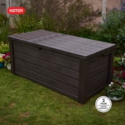 Keter Eastwood 150 Gallon Durable Resin Outdoor Deck Box Storage Organization, Brown