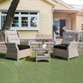 thumbnail image 2 of Peace Nest U Shaped 17" x 16" Black Solid Print Round Chair Outdoor Seating Cushion, Waterproof Patio Furniture Cushions, Set of 4, 2 of 5