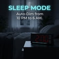 thumbnail image 4 of REGALWOVEN Digital Dual Alarm Clock for Bedroom, Easy to Set, Dimmable, Date Day of Week Temp Snooze, 12/24H 6.1 x 2.4 x 1 inch Green, 4 of 7