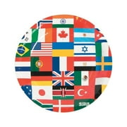 Flags Of All Nations Dessert Plates - Party Supplies - 8 Pieces