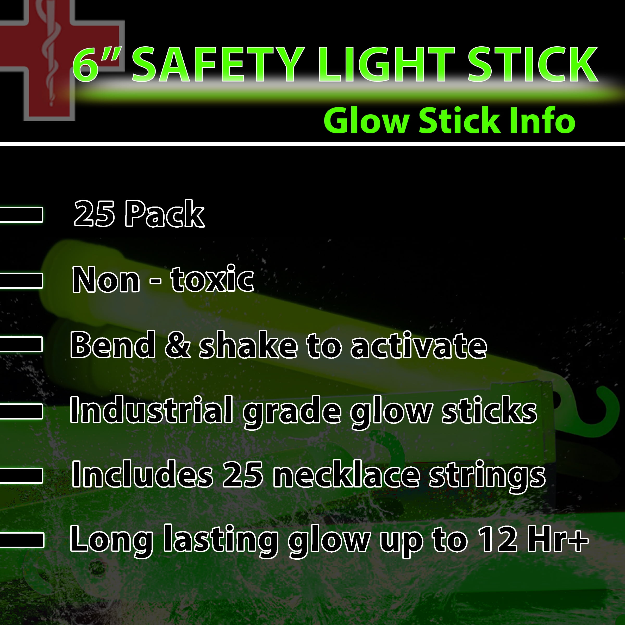 12 Hours Ultra Bright Long Lasting Glow In The Dark Emergency Glow Sticks I  Neon Bulk Chem Light Sticks Military Grade Survival Kit for Blackouts,  Hurricane, Earthquake, Camping, Fishing & Parties Multi-Colored