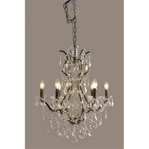 Isabelle Cast Iron Victorian Pendant with Crystal Accents in Black