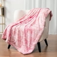 thumbnail image 3 of PAVILIA Faux Fur Throw Blanket Twin Tie-Dye Pink, Soft Warm Sherpa Blankets & Throws for Bed, Fluffy Plush Thick Fleece Throw Blanket for Couch Sofa, Reversible Furry Shaggy Blanket, Pink 60x80, 3 of 7