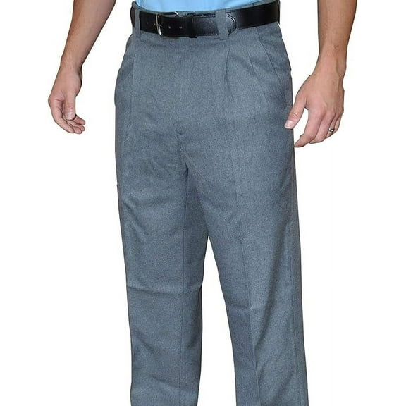 Smitty BBS376 Men's Pleated Plate Umpire Pants with Expander Waist Band (Heather Grey, 40)