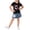 Black, variant on BFHHFA Girls Skirt Sets Cute Summer Graphic Tee Shirts A Line Denim Skirt Sets 2 Pieces Outfits for Little Girls Size 5-8 Years