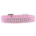thumbnail image 1 of Two Row Clear Crystal Size 18 Light Pink Dog Collar, 1 of 1