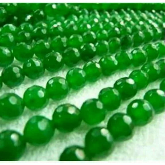 GKNET New 6/8/10mm Natural Green Emerald Faceted Round Gemstone Loose Beads 15" AAA-6mm