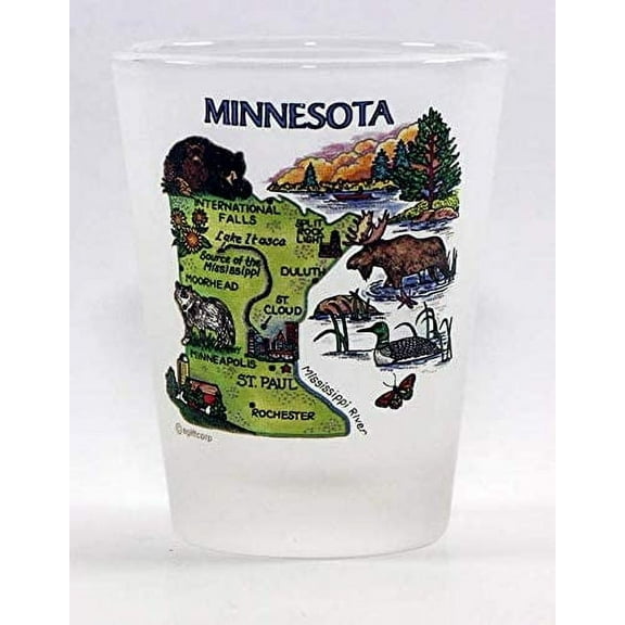 Minnesota Map Frosted Shot Glass