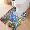 thumbnail image 2 of Yayeee Bath Rugs for Bathroom Floor Set of 2 Non Slip Fluffy Soft Absorbent Mat, Pink Floral Window, 2 of 7