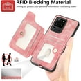 thumbnail image 4 of Phone Case for Samsung Galaxy S20 Ultra 5G Wallet Cover with Screen Protector and Wrist Strap Lanyard RFID Card Holder Ring Stand Cell Accessories S20ultra 20S S 20 A20 S2O 20ultra G5 Women Men Pink, 4 of 13