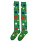 thumbnail image 1 of FELTECHELECTR 1 par de medias de payaso para cosplay con estampado de lunares, calcetines largos por encima de la rodilla, para fiestas, disfraces, espectáculos y baile (verdes), 1 of 6