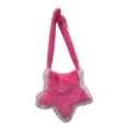 thumbnail image 1 of Bolso bandolera para mujer,Bolso bandolera con forma de estrella de cinco puntas de peluche,Bolso de hombro para mujer,cómodo y portátil,Ligero,elegante,moderno,con cierre de rosa, 1 of 7