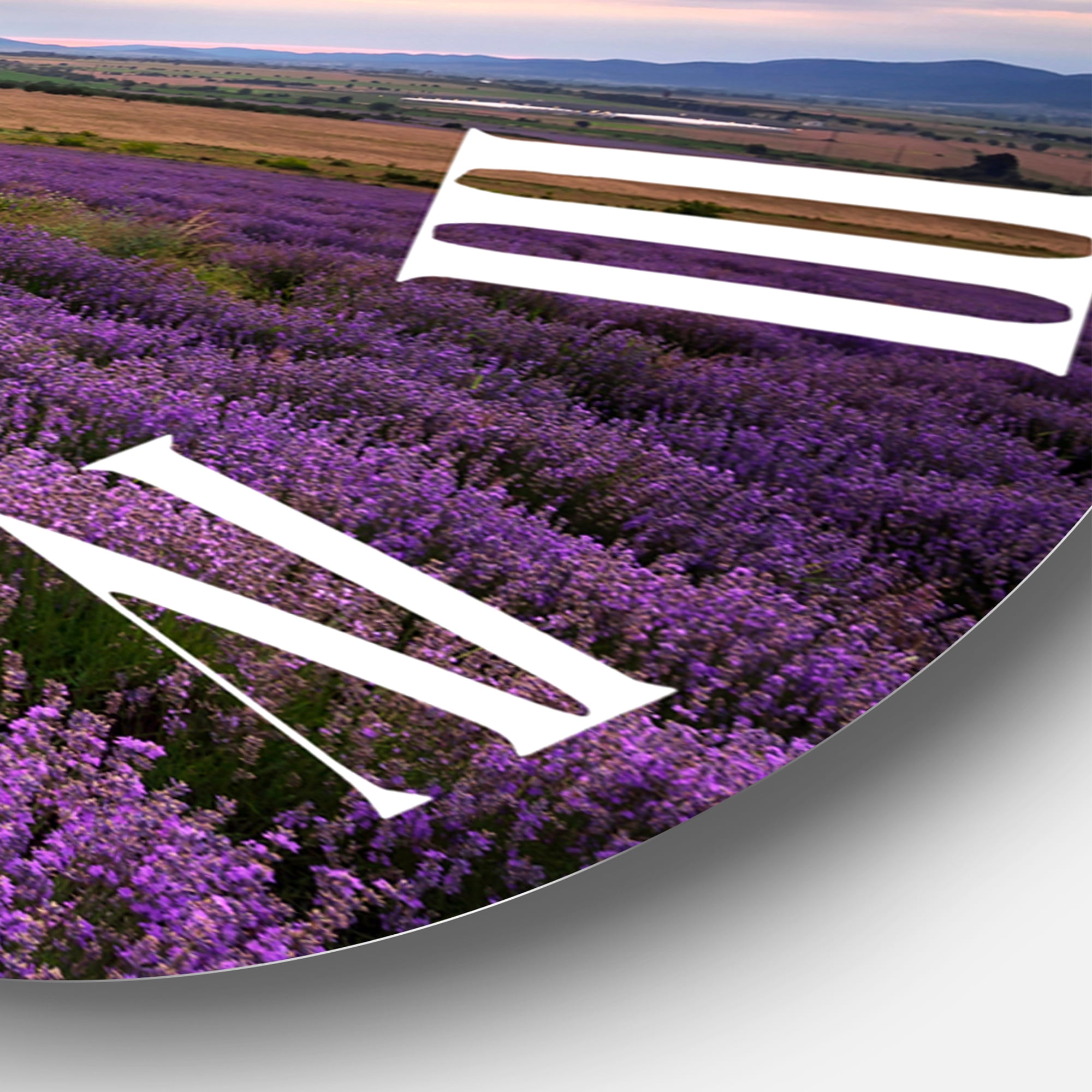 Designart 'Lavender Field At Dawn Iii' Farmhouse Wall Clock