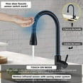 thumbnail image 6 of Matte Black Touch Sensor Kitchen Sink Faucet Pull Out Sprayer 10 inch Cover, 6 of 10