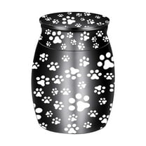 Metal Pet Urn Engraved Dog Paw Memorial ,Small Aluminum Alloy Keepsake Urn for Cats & Small Animals, Blue/Black/Purple