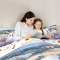 thumbnail image 5 of Manfei Funny Cartoon Ghost Bedding Comforter Set 7pcs for Kids, Western Rustic Cabin King Bedding Sets, Dreamy Purple Lavender Reversible Bed Sheets, Breathable Home Decor, 5 of 8